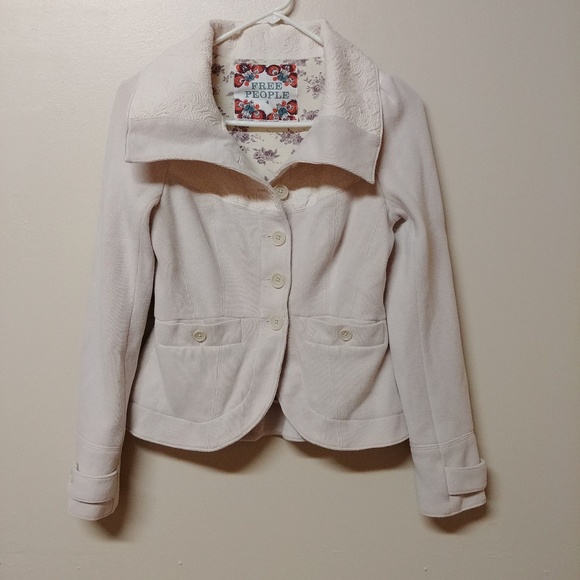 Free People Jackets & Blazers - Free People Button Up Swing Coat Size 4 Cream
